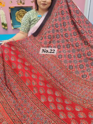 SALE 16TH AUG – PURE AJRAKH MODAL SILK SAREE (NO.22)