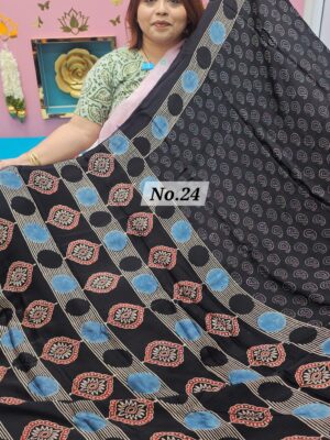 SALE 16TH AUG – PURE AJRAKH MODAL SILK SAREE (NO.24)