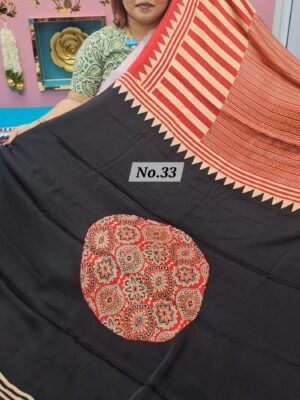 SALE 16TH AUG – PURE AJRAKH MODAL SILK SAREE (NO.33)