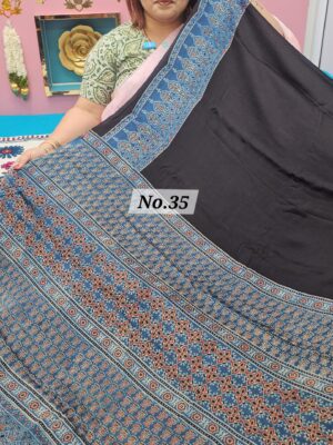SALE 16TH AUG – PURE AJRAKH MODAL SILK SAREE (NO.35)