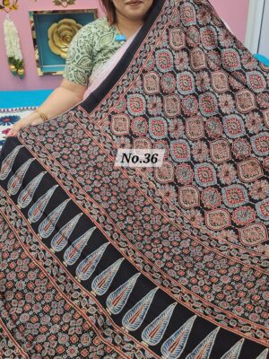 SALE 16TH AUG – PURE AJRAKH MODAL SILK SAREE (NO.36)