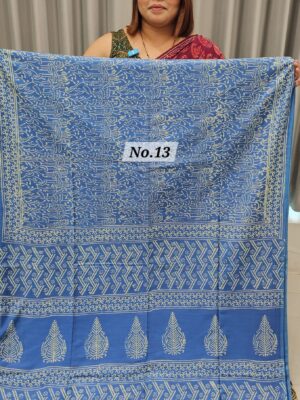 SALE 1ST AUG - HANDBLOCK LINEN SILK SAREE (NO.13)
