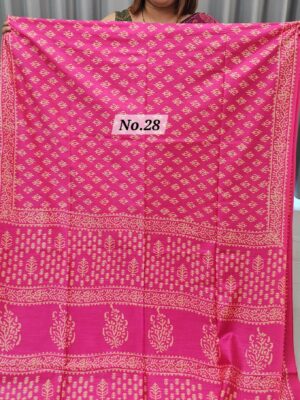 SALE 1ST AUG - HANDBLOCK LINEN SILK SAREE (NO.28)