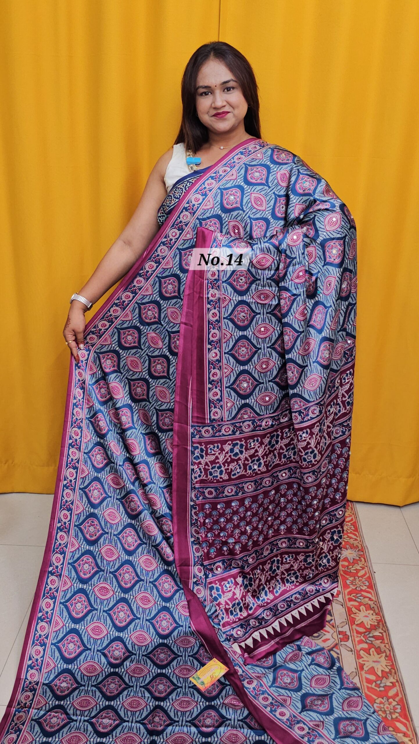 SALE 3RD AUG - PREMIUM MIRROR CREPE MODAL SAREE (NO.14)