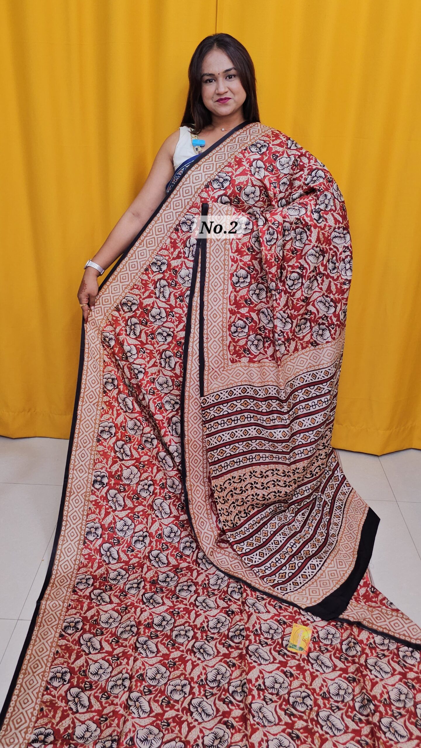 SALE 3RD AUG - PURE MODAL MASLIN KALAMKARI MULTI BLOCK SAREE (NO.2)
