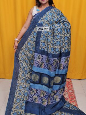 SALE 4TH AUG - PURE MODAL MASLIN MULTI BLOCK SAREE (NO.21)
