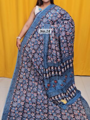SALE 4TH AUG - PURE MODAL MASLIN MULTI BLOCK SAREE (NO.24)