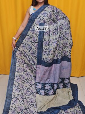 SALE 4TH AUG - PURE MODAL MASLIN MULTI BLOCK SAREE (NO.28)