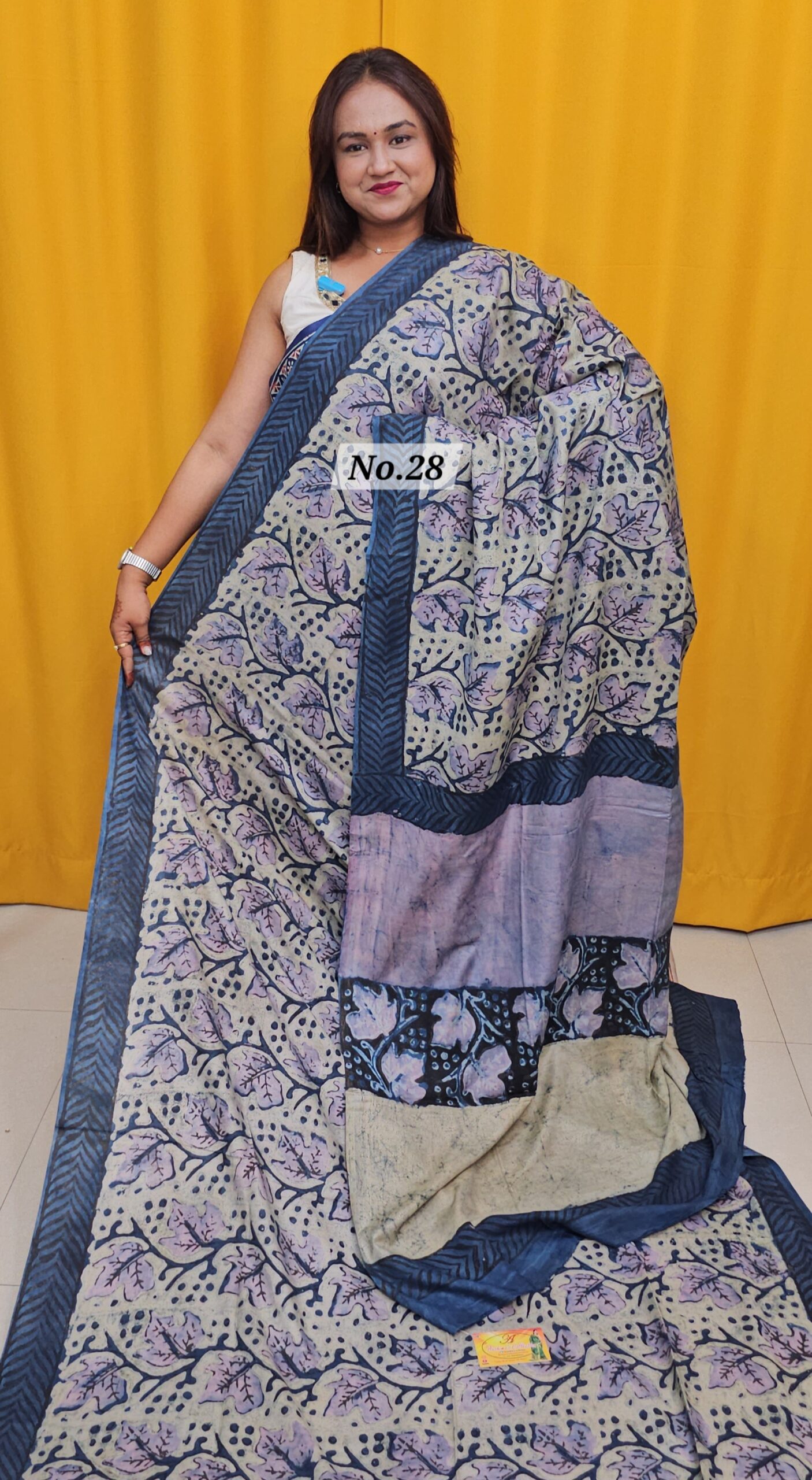 SALE 4TH AUG - PURE MODAL MASLIN MULTI BLOCK SAREE (NO.28)