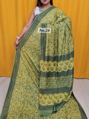 SALE 4TH AUG - PURE MODAL MASLIN MULTI BLOCK SAREE (NO.29)
