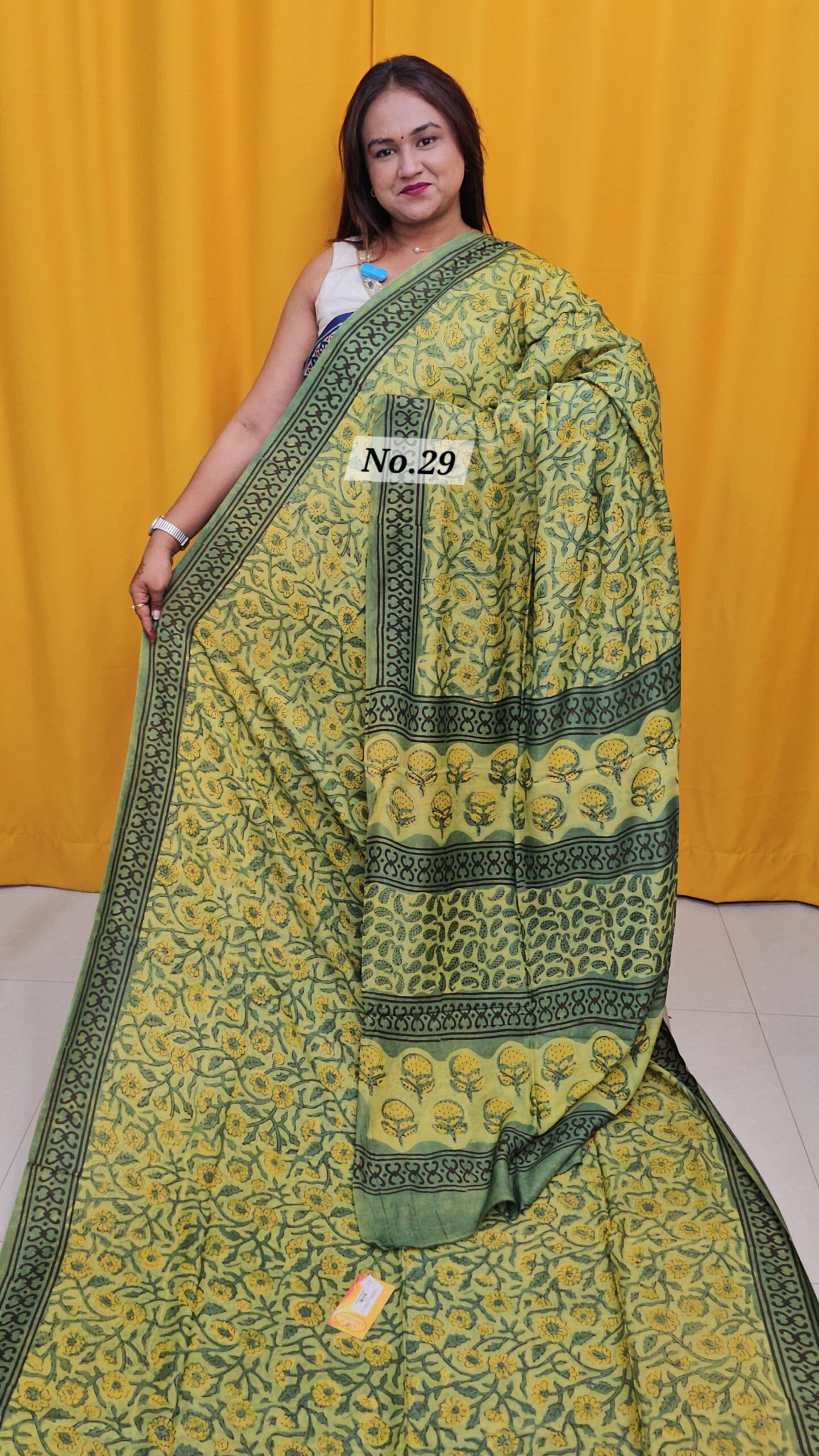 SALE 4TH AUG - PURE MODAL MASLIN MULTI BLOCK SAREE (NO.29)
