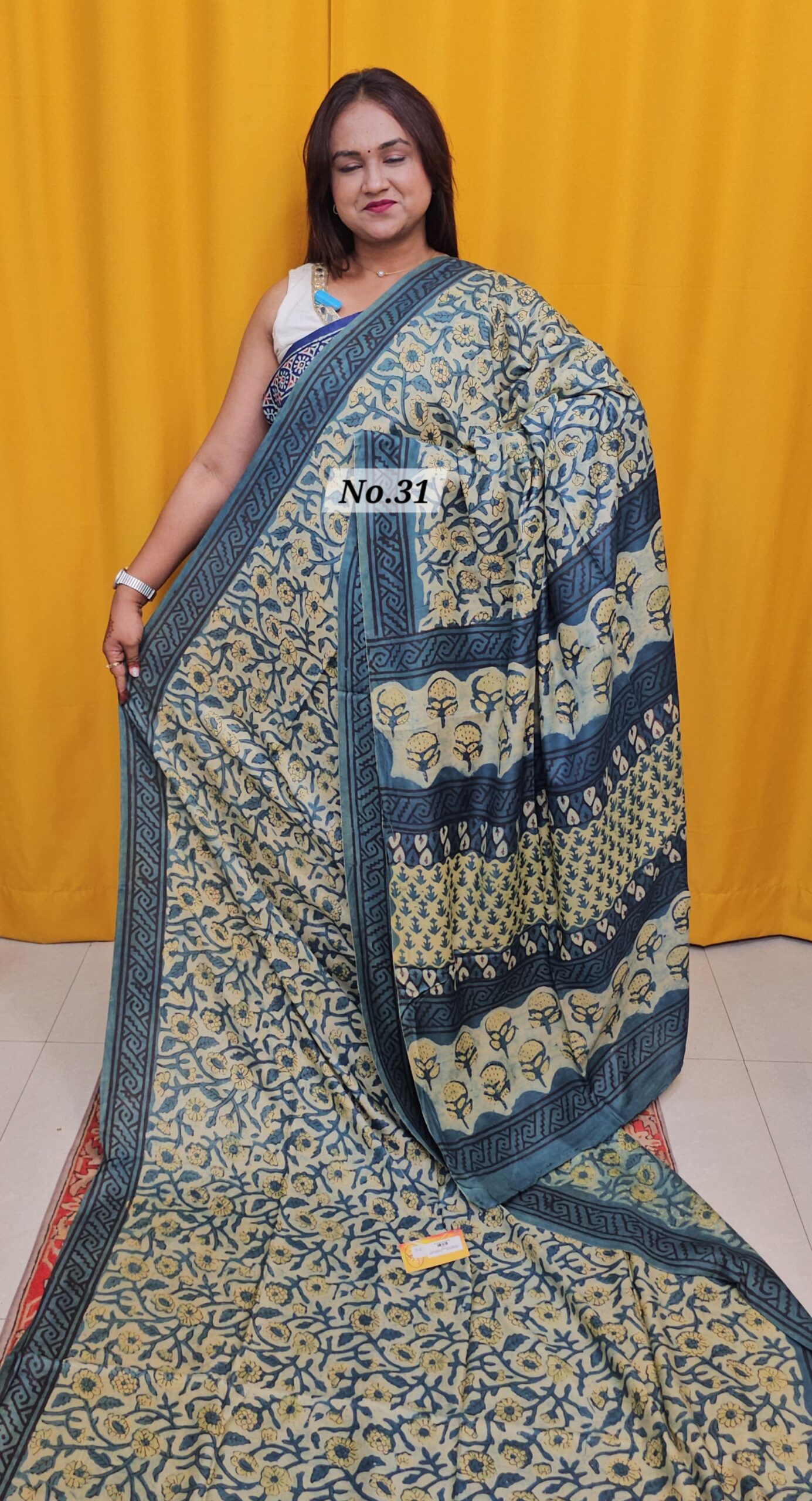 SALE 5TH AUG - PURE MODAL MASLIN MULTI BLOCK SAREE (NO.31)