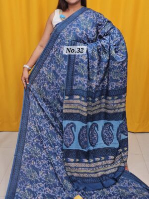 SALE 4TH AUG - PURE MODAL MASLIN MULTI BLOCK SAREE (NO.32)