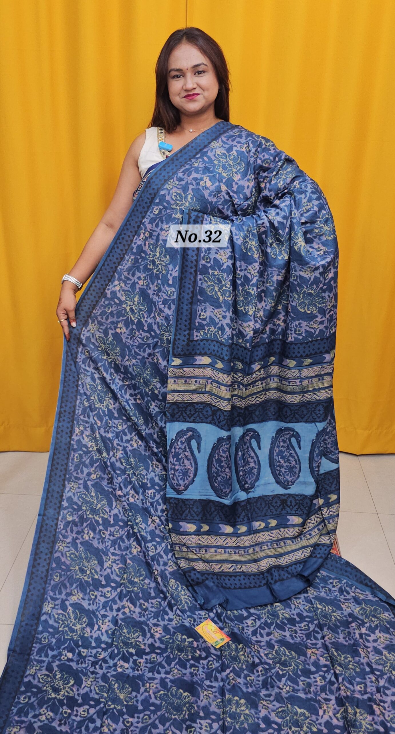 SALE 4TH AUG - PURE MODAL MASLIN MULTI BLOCK SAREE (NO.32)