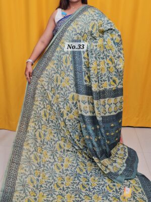 SALE 4TH AUG - PURE MODAL MASLIN MULTI BLOCK SAREE (NO.33)