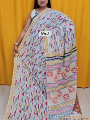 SALE 4TH AUG - MULTANI SANGANERI DABU BLOCK SAREE (NO.2)