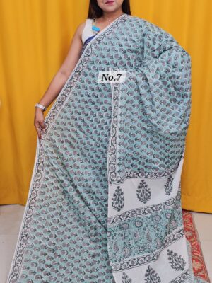 SALE 4TH AUG - MULTANI SANGANERI DABU BLOCK SAREE (NO.7)