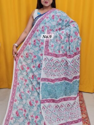 SALE 4TH AUG - MULTANI SANGANERI DABU BLOCK SAREE (NO.9)
