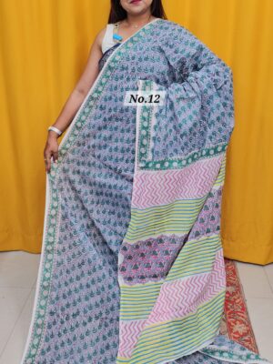 SALE 4TH AUG - MULTANI SANGANERI DABU BLOCK SAREE (NO.12)