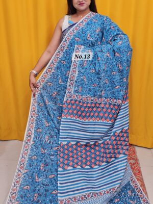 SALE 4TH AUG - MULTANI SANGANERI DABU BLOCK SAREE (NO.13)