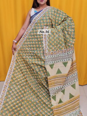 SALE 4TH AUG - MULTANI SANGANERI DABU BLOCK SAREE (NO.16)