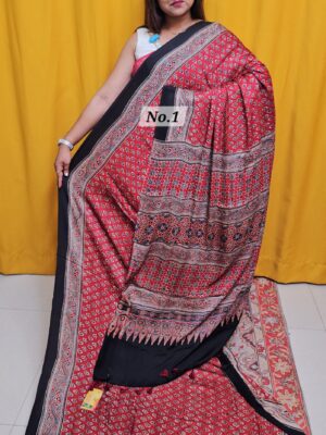 SALE 8TH AUG – PURE AJRAKH MODAL SILK SAREE (NO.1)