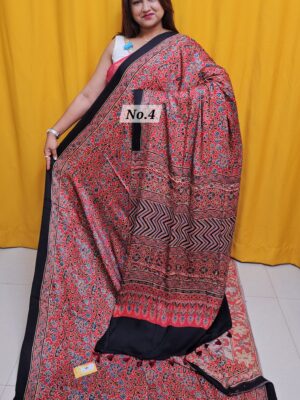 SALE 8TH AUG – PURE AJRAKH MODAL SILK SAREE (NO.4)
