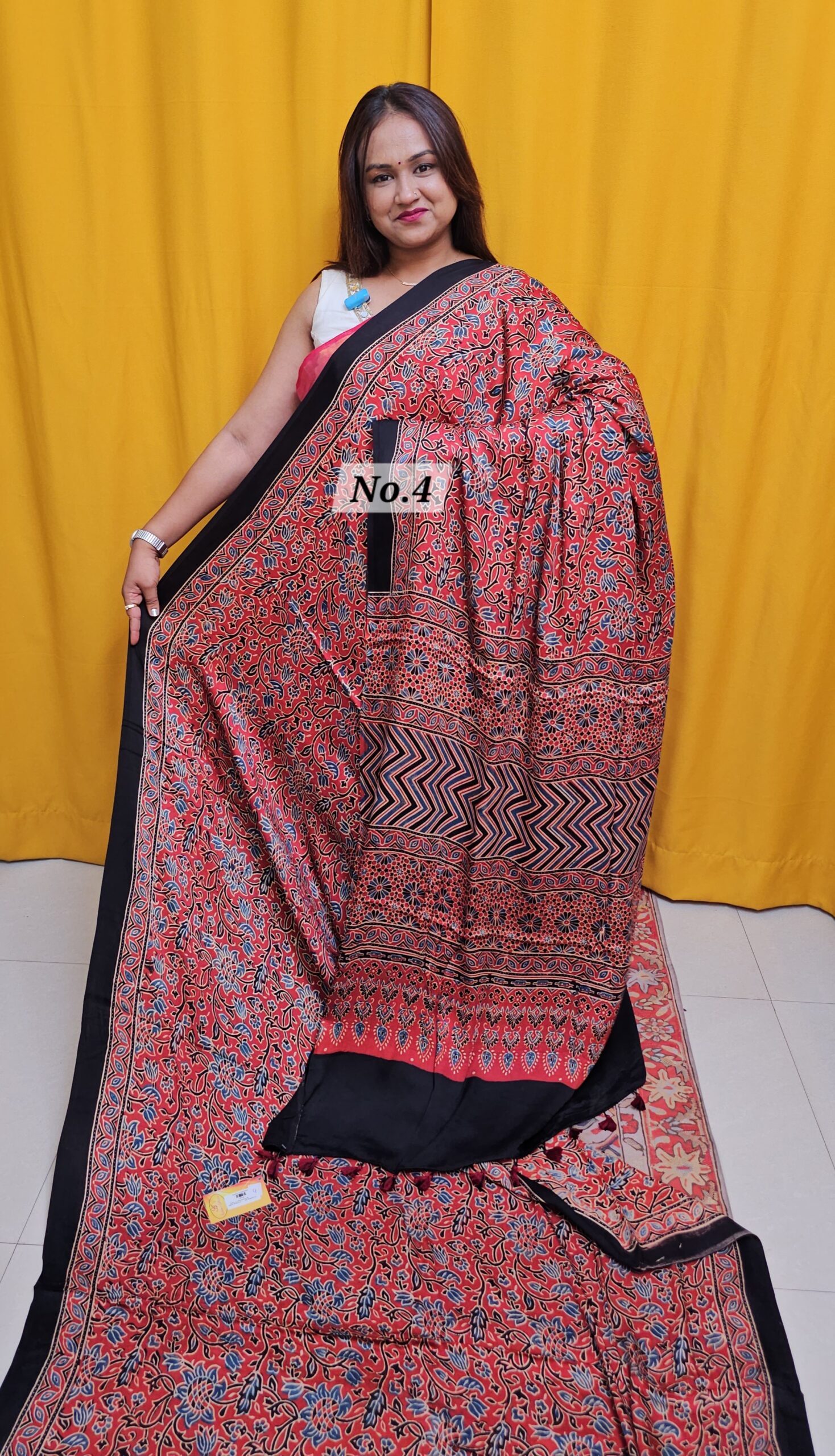 SALE 8TH AUG – PURE AJRAKH MODAL SILK SAREE (NO.4)