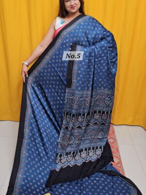 SALE 8TH AUG – PURE AJRAKH MODAL SILK SAREE (NO.5)