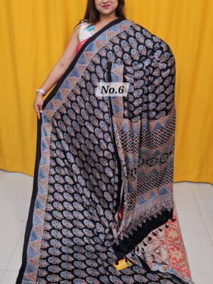 SALE 8TH AUG – PURE AJRAKH MODAL SILK SAREE (NO.6)