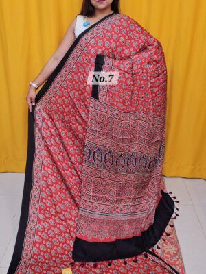 SALE 8TH AUG – PURE AJRAKH MODAL SILK SAREE (NO.7)