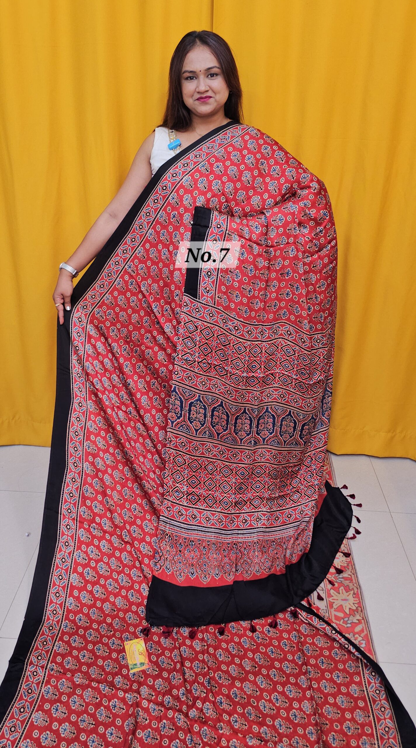 SALE 8TH AUG – PURE AJRAKH MODAL SILK SAREE (NO.7)