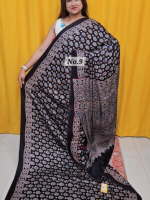 SALE 8TH AUG – PURE AJRAKH MODAL SILK SAREE (NO.9)