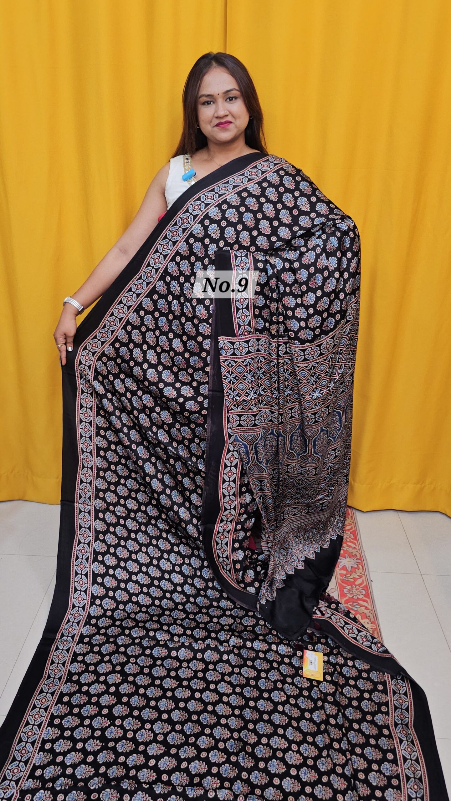 SALE 8TH AUG – PURE AJRAKH MODAL SILK SAREE (NO.9)
