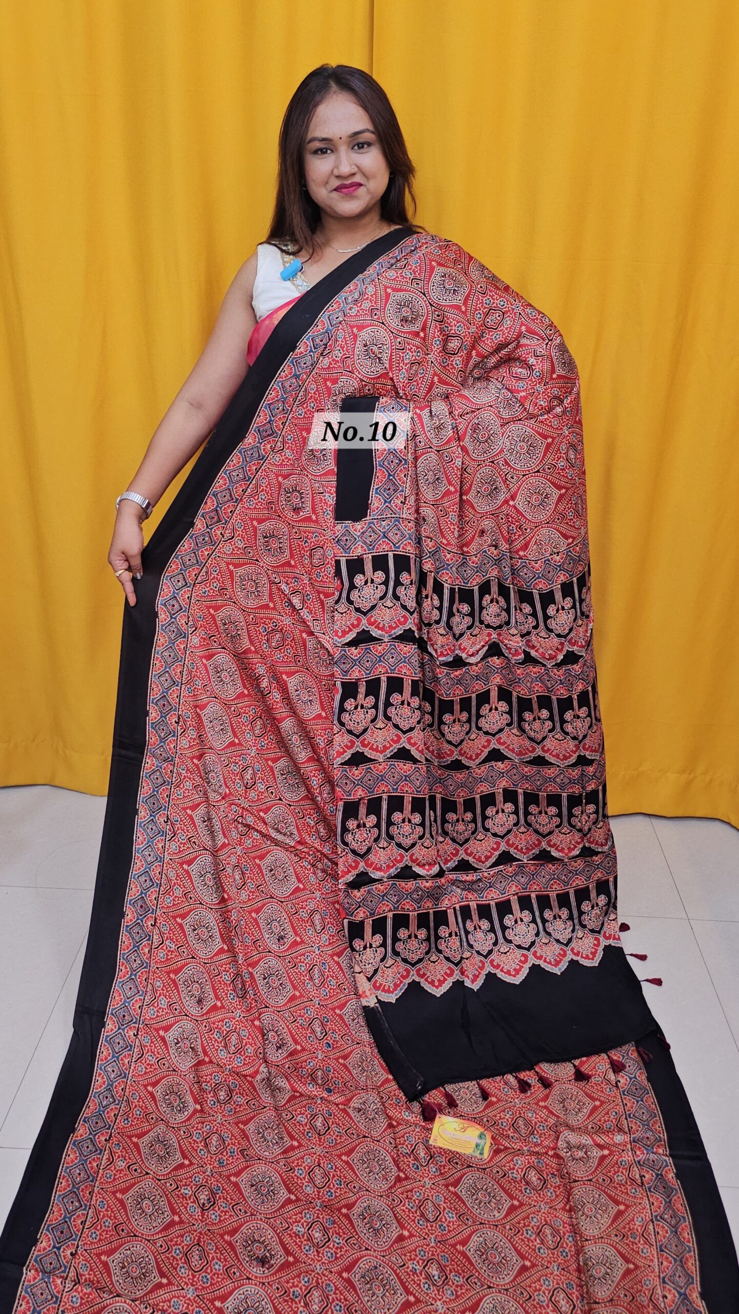 SALE 8TH AUG – PURE AJRAKH MODAL SILK SAREE (NO.10)