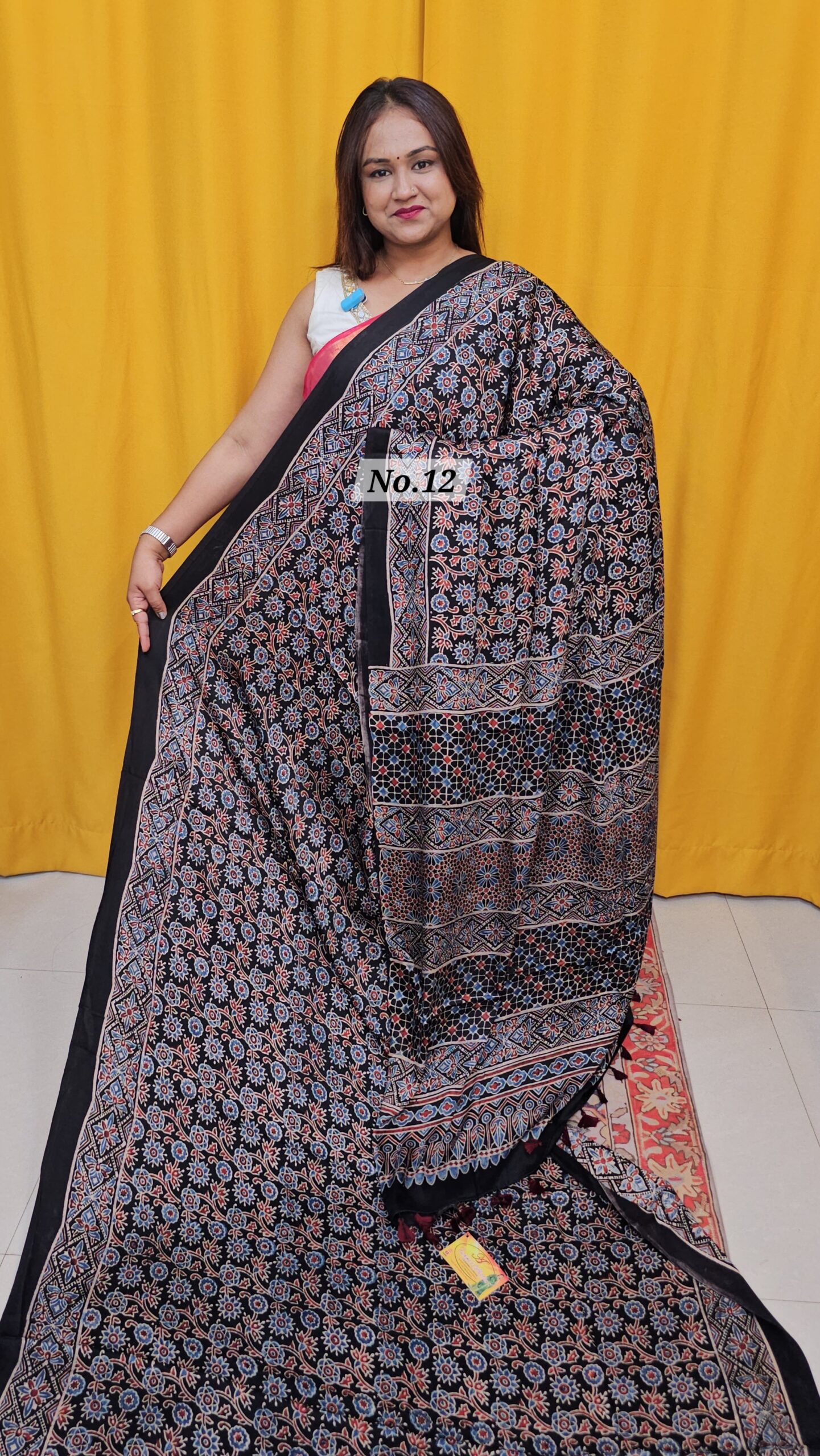 SALE 8TH AUG – PURE AJRAKH MODAL SILK SAREE (NO.12)
