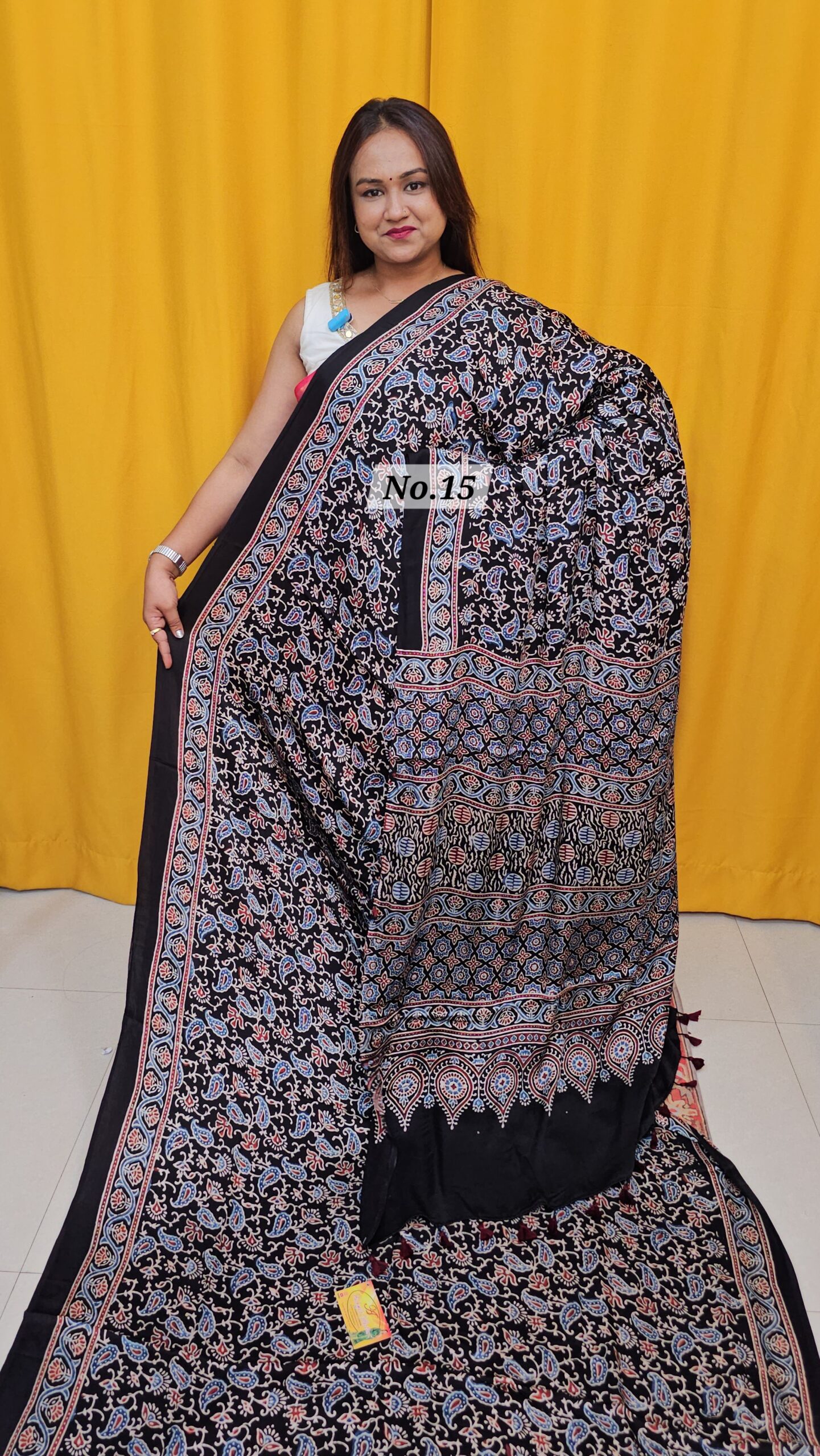 SALE 8TH AUG – PURE AJRAKH MODAL SILK SAREE (NO.15)