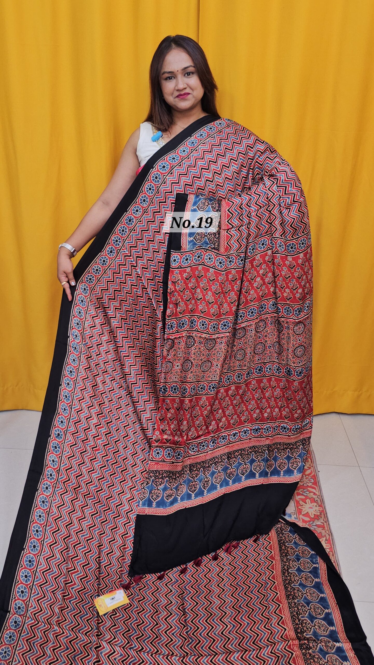SALE 8TH AUG – PURE AJRAKH MODAL SILK SAREE (NO.19)