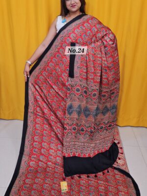 SALE 8TH AUG – PURE AJRAKH MODAL SILK SAREE (NO.24)
