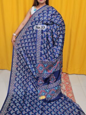 SALE 23RD AUG – PURE MODAL MASLIN MULTI BLOCK SAREE (NO.13)