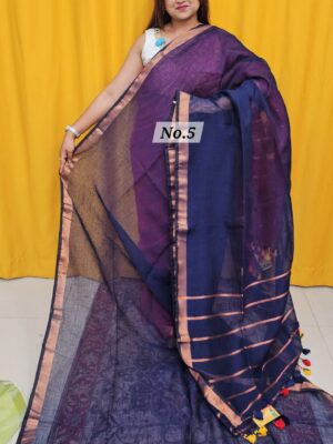 {K2K} - PURE HANDLOOM LINEN SAREE (NO.5)