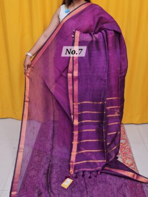 {K2K} - PURE HANDLOOM LINEN SAREE (NO.7)