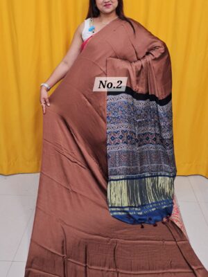 {K2K} - PURE AJRAKH MODAL SILK SAREE (NO.2)