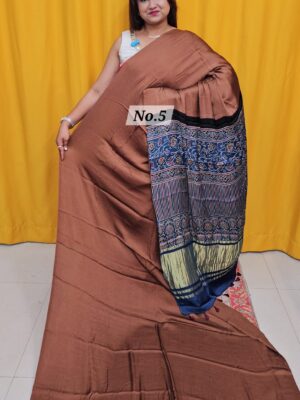 {K2K} - PURE AJRAKH MODAL SILK SAREE (NO.5)