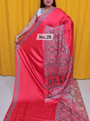 {K2K} - MIRROR CREPE MODAL SAREE {FOIL MIRROR} (NO.28)