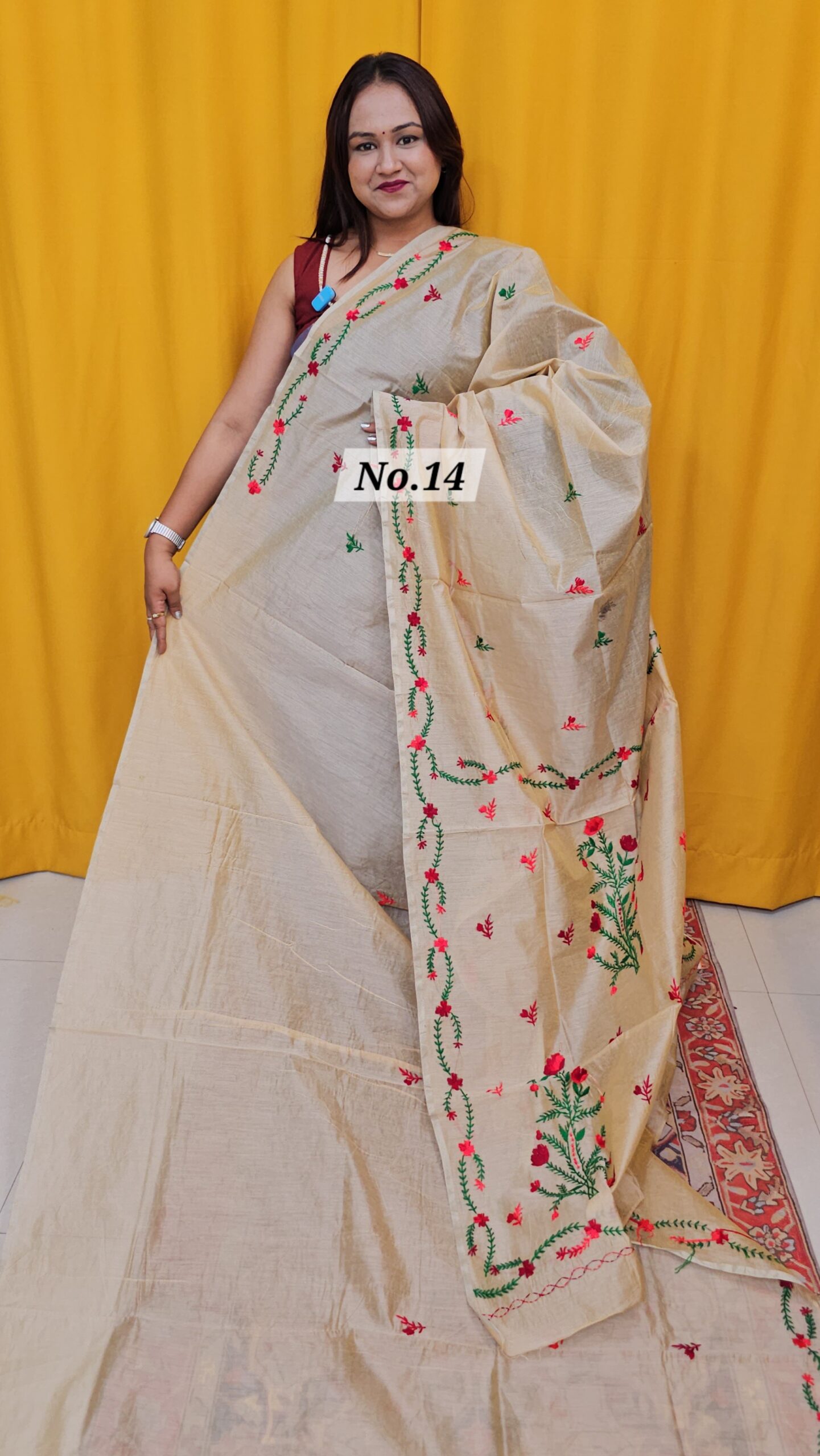 SALE 10TH AUG – PURE BENGAL KATHA HANDLOOM SAREE (NO.14)