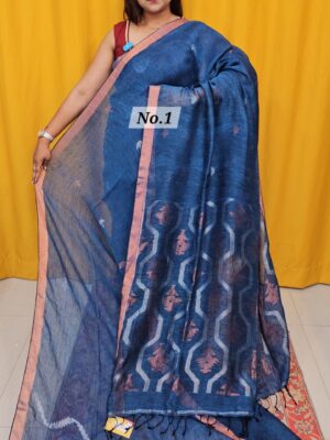 SALE 10TH AUG – PURE HANDLOOM LINEN SAREE (NO.1)