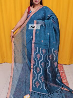 SALE 10TH AUG – PURE HANDLOOM LINEN SAREE (NO.6)
