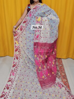 SALE 9TH AUG – PURE BENGAL HANDLOOM JAMDANI SAREE (NO.34)