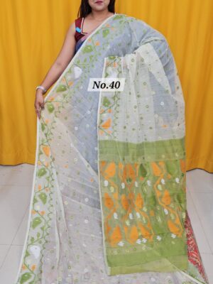 SALE 9TH AUG – PURE BENGAL HANDLOOM JAMDANI SAREE (NO.40)